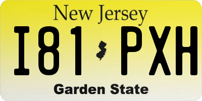 NJ license plate I81PXH