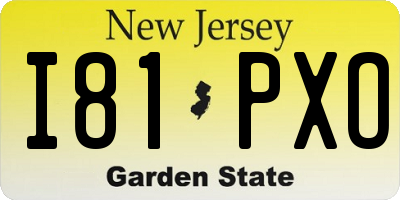 NJ license plate I81PXO