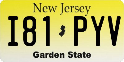 NJ license plate I81PYV