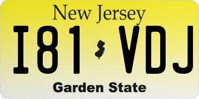 NJ license plate I81VDJ