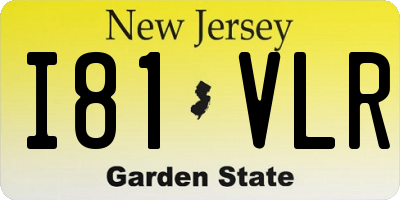 NJ license plate I81VLR
