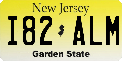 NJ license plate I82ALM
