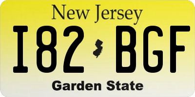 NJ license plate I82BGF
