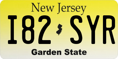NJ license plate I82SYR