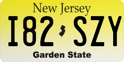 NJ license plate I82SZY