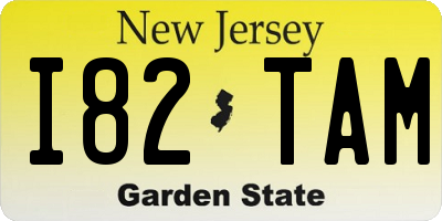NJ license plate I82TAM
