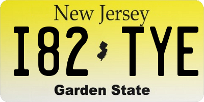 NJ license plate I82TYE