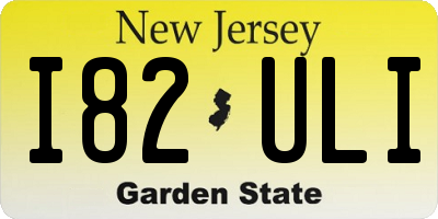 NJ license plate I82ULI