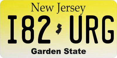 NJ license plate I82URG