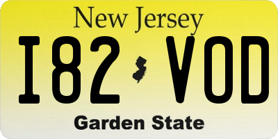 NJ license plate I82VOD