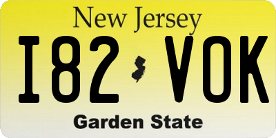 NJ license plate I82VOK
