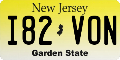 NJ license plate I82VON
