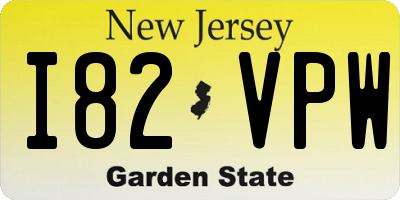 NJ license plate I82VPW