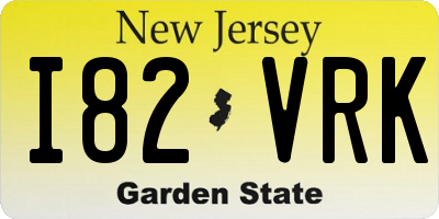 NJ license plate I82VRK