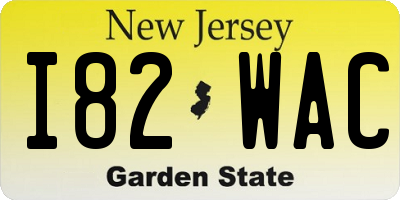 NJ license plate I82WAC