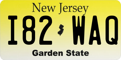 NJ license plate I82WAQ