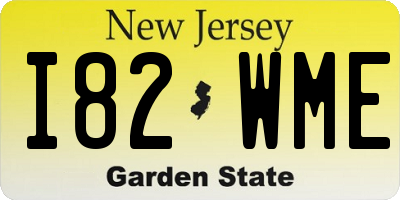 NJ license plate I82WME