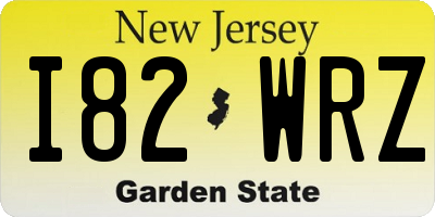 NJ license plate I82WRZ