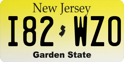 NJ license plate I82WZO