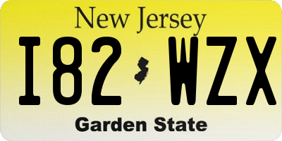 NJ license plate I82WZX