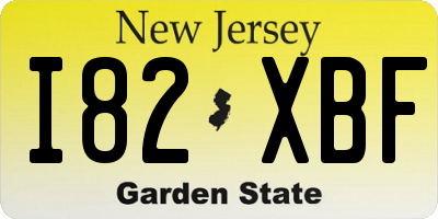 NJ license plate I82XBF