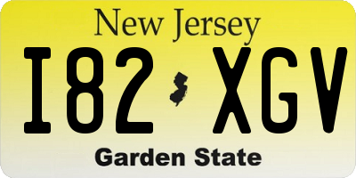 NJ license plate I82XGV