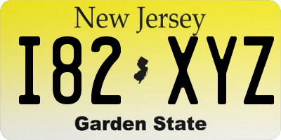 NJ license plate I82XYZ