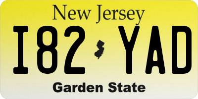 NJ license plate I82YAD