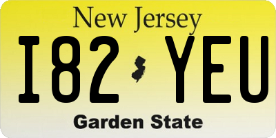 NJ license plate I82YEU