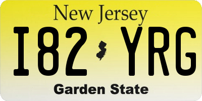 NJ license plate I82YRG