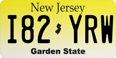 NJ license plate I82YRW