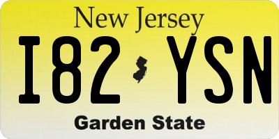 NJ license plate I82YSN