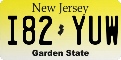 NJ license plate I82YUW