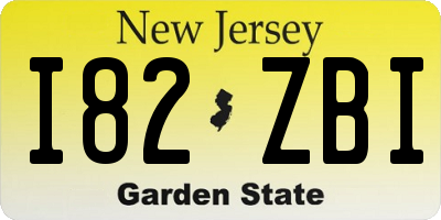 NJ license plate I82ZBI