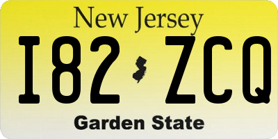 NJ license plate I82ZCQ