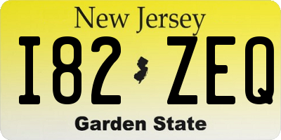 NJ license plate I82ZEQ