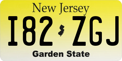 NJ license plate I82ZGJ