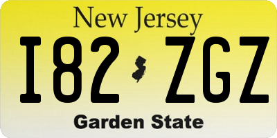 NJ license plate I82ZGZ