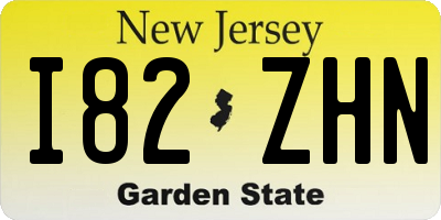NJ license plate I82ZHN