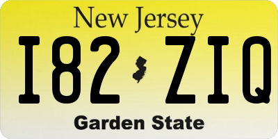 NJ license plate I82ZIQ