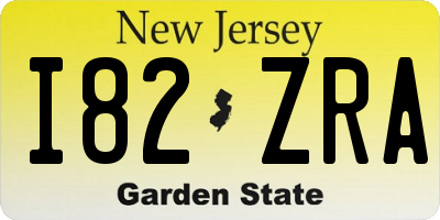 NJ license plate I82ZRA