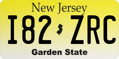 NJ license plate I82ZRC