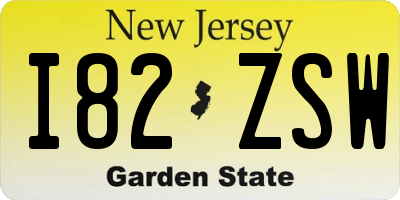 NJ license plate I82ZSW