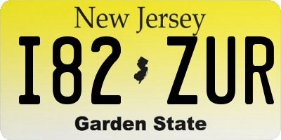 NJ license plate I82ZUR