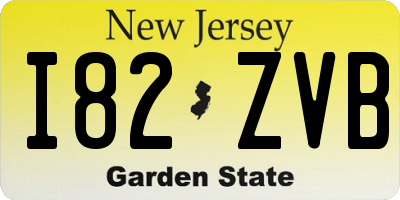 NJ license plate I82ZVB