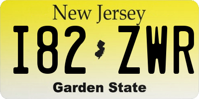 NJ license plate I82ZWR
