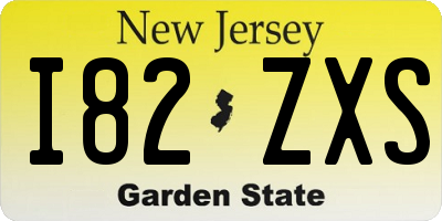 NJ license plate I82ZXS