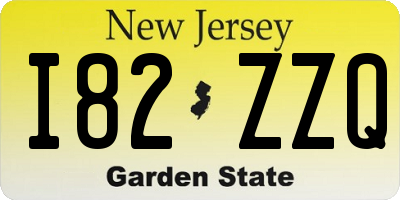 NJ license plate I82ZZQ