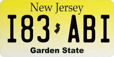 NJ license plate I83ABI