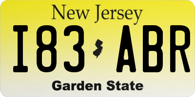 NJ license plate I83ABR